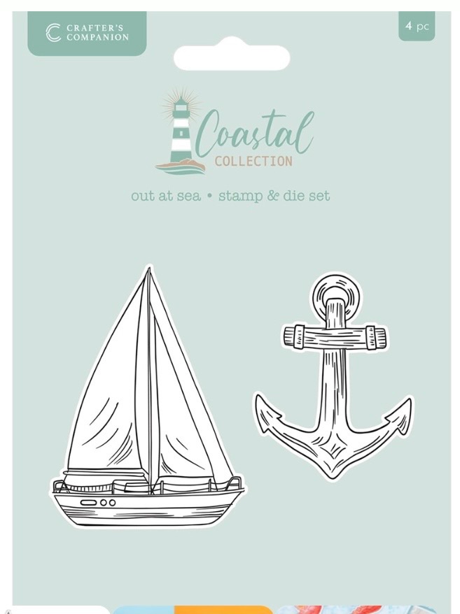 Crafters companion Coastel collection - Out at sea , stamp and die set