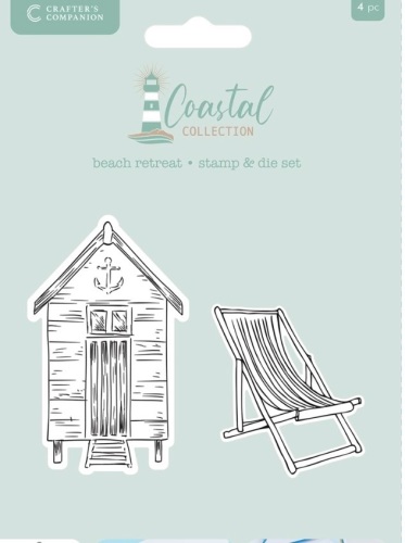 Crafters companion Coastel collection -Beach retreat stamp and die set