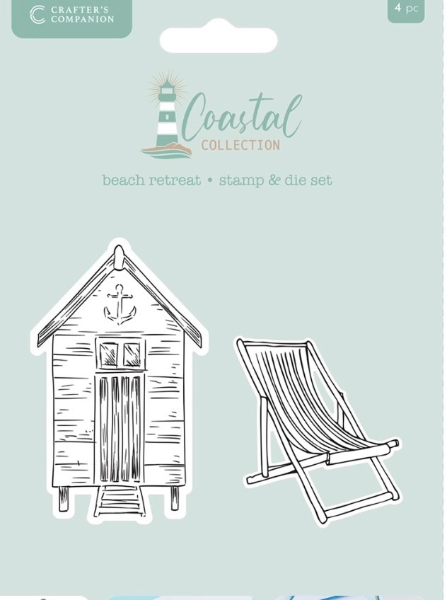 Crafters companion Coastel collection -Beach retreat stamp and die set