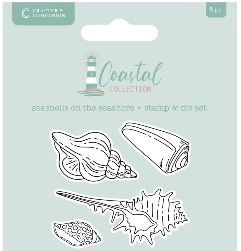 Crafters Companion -Seashells on the seashore -stamp and die set