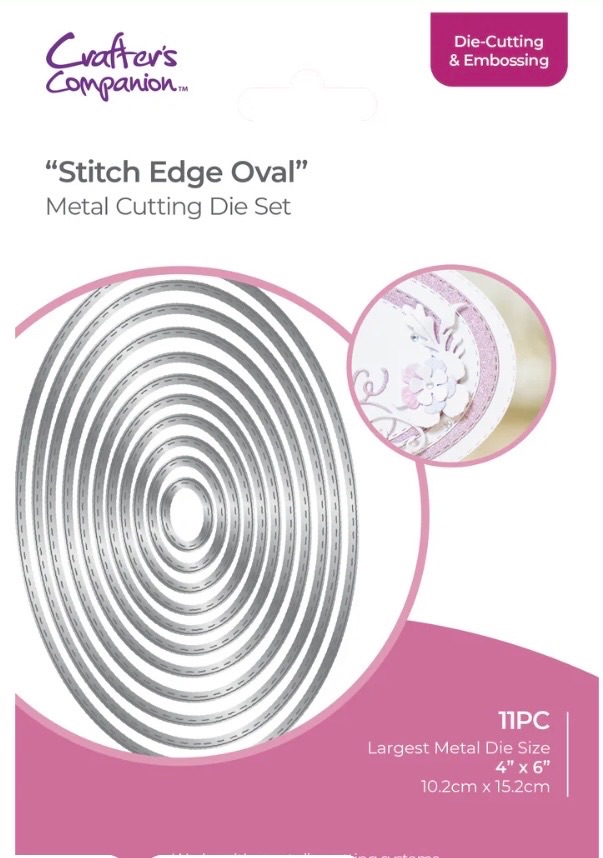 Crafters companion - Stitch edge Oval- metal die cutting set