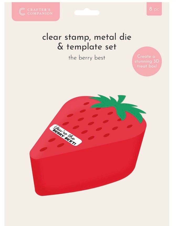 Crafters companion-The berry best- clear stamp, metal die and template set- 8 pieces