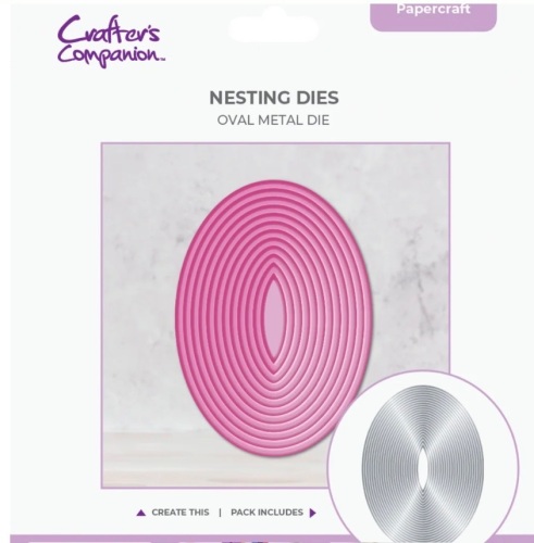 Crafters companion- Nesting dies- Oval metal die- 24 pieces