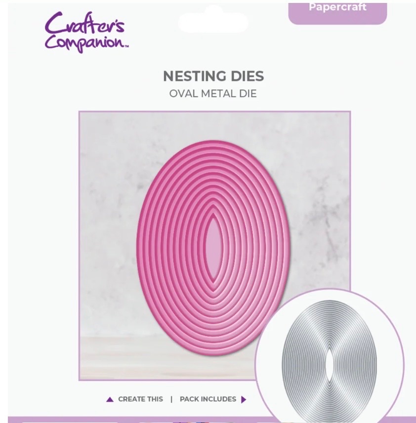 Crafters companion- Nesting dies- Oval metal die- 24 pieces