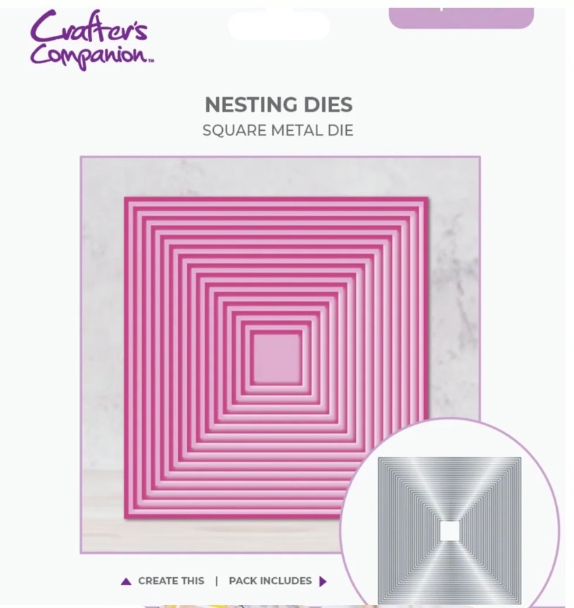 Crafters companion- Nesting die Square metal die- 30 pieces