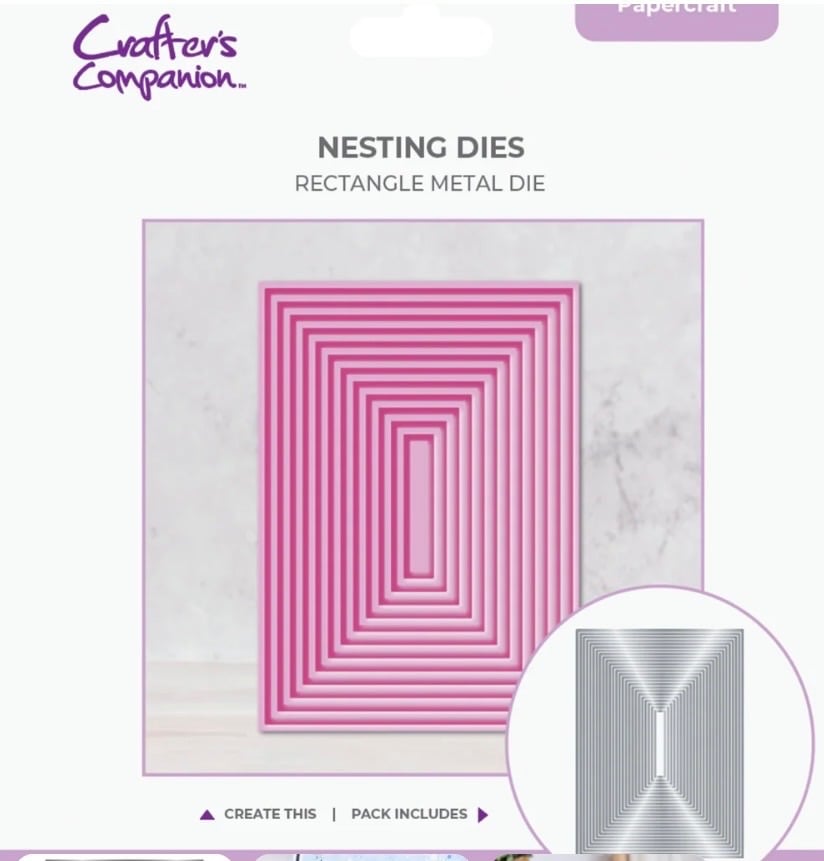 Crafters companion- nesting dies Rectangle metal die- 25 pieces