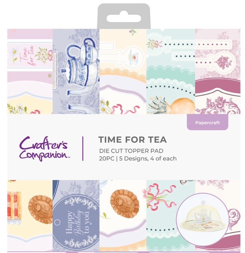 Crafters companion -8x8”  Time for tea die cut topper pad