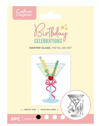 Crafters companion - Martini glass metal die set - 8 pieces