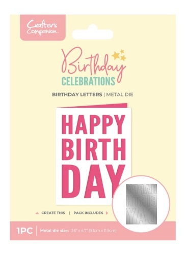 Crafters companion- Birthday letters -metal die- 1piece