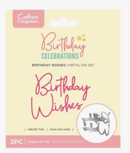Crafters companion- Birthday wishes metal die - 2pieces