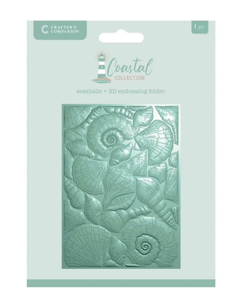 Crafters companion - Seashells 3D embossing folder- 1 piece