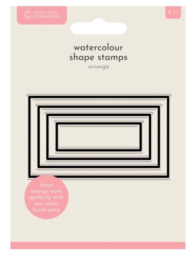 Crafters companion- Rectangle- watercolour shape stamps-4 pieces