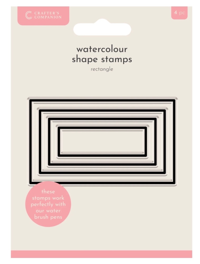 Crafters companion- Rectangle- watercolour shape stamps-4 pieces