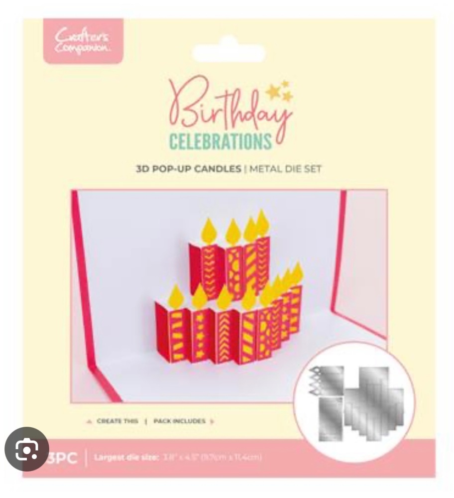 Crafters companion- 3D Pop up candles metal die set- 3 pieces