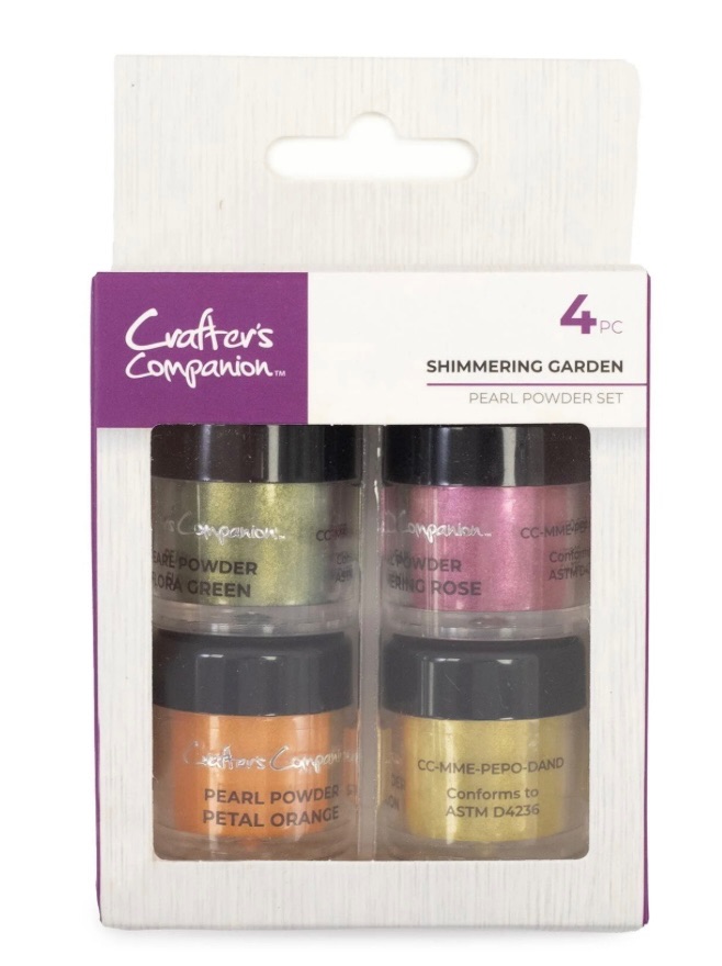 Crafters companion- Shimmering garden pearl powder set- 4 pieces