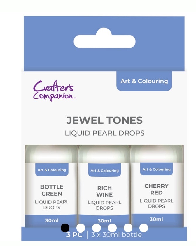 Crafters companion- Jewel tones Liquid pearl drops- 3 pieces