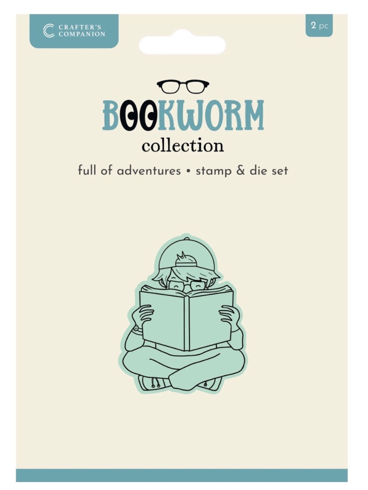 Crafters companion - Full of adventures- stamp & die set - Bookworm collection