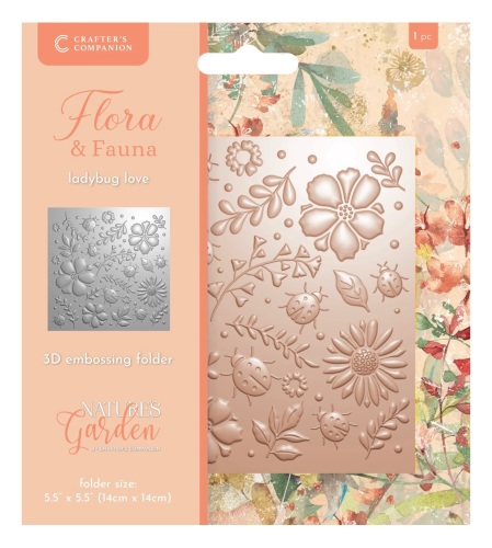 Crafters companion-Ladybug love-3d Embossing folder 1piece