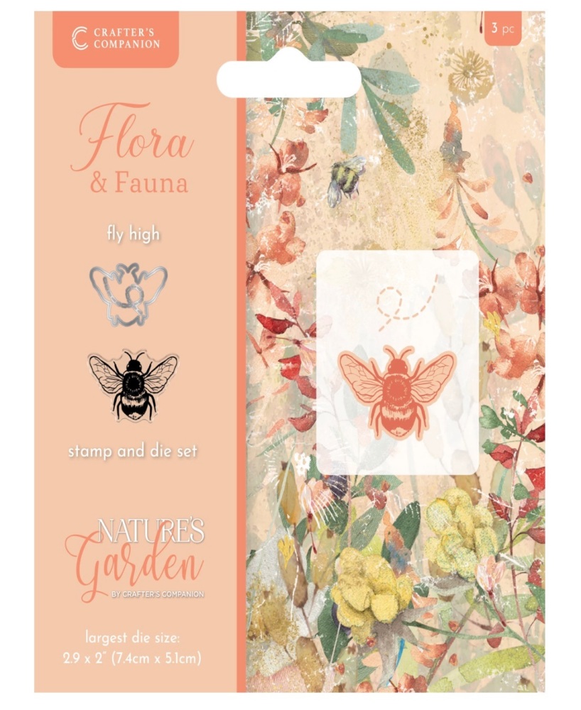 Crafters companion- Fly high stamp and die set- 3 pieces