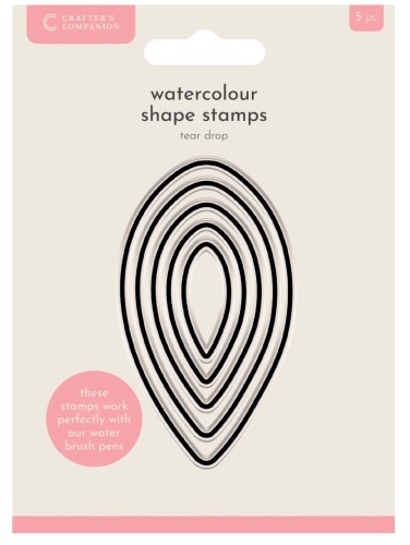 Crafters companion- Tear drop Watercolour shape stamps- 5 pieces