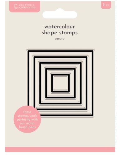 Crafters companion- Square watercolour shape stamps, 5 pieces