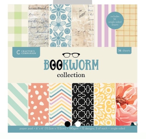 Crafters companion- 6x6” Bookworm collection 36 sheets