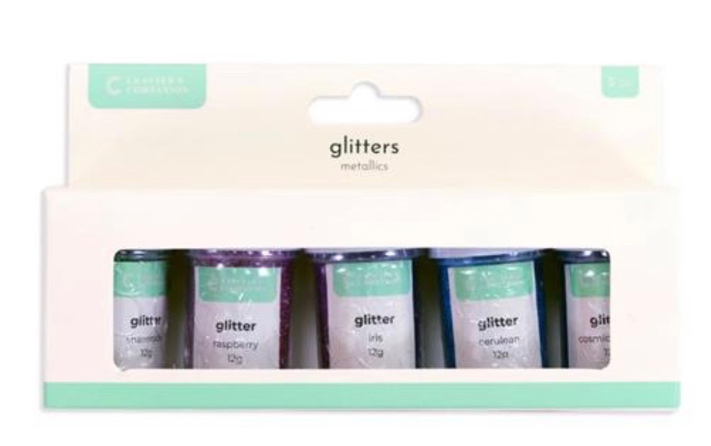 Crafters companion- Metallics glitter - 5 pieces