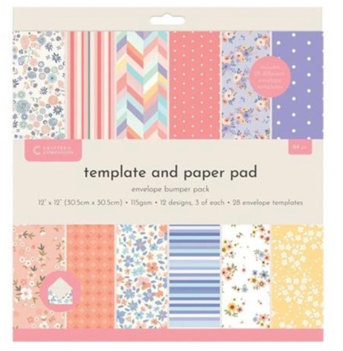 Crafters companion- 12 x12 “ Template and paper pad - 64 pieces