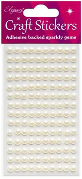 Adhesive Gems Pearls Ivory 4mm.  No61