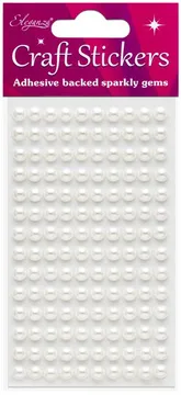 Adhesive Gems Pearls White 6mm.   No.01