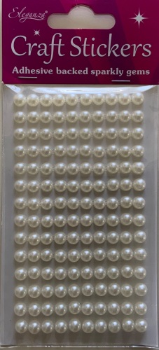 Adhesive Gems Pearls Ivory 6mm.   No61