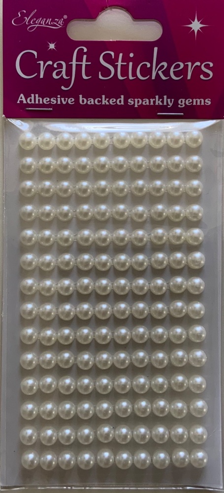 Adhesive Gems Pearls Ivory 6mm.   No61