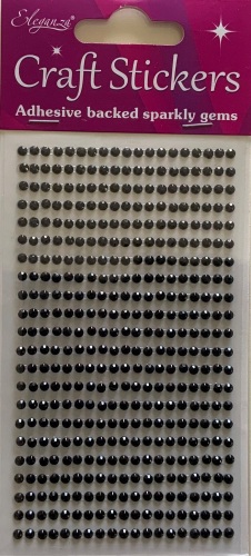 Adhesive Gems Black 3mm   No20.