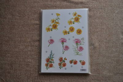 DECOUPAGE FLORAL PINK CARNATION 000124
