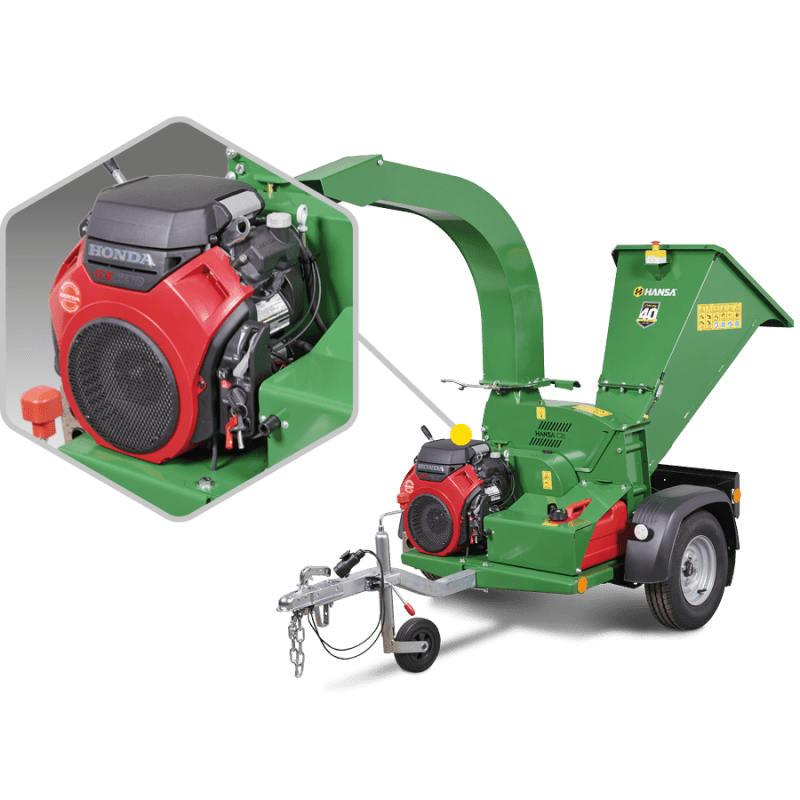 Hansa C21 Towable Chipper Honda GX630 Engine  Industrial Grade Electrical start