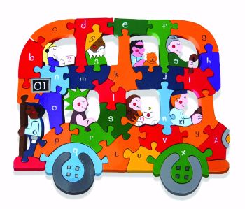 Wooden Jigsaw - Alphabet Bus