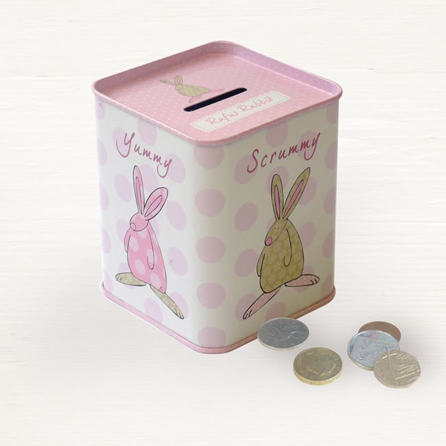 Rufus Rabbit - Baby Girl Money Tin