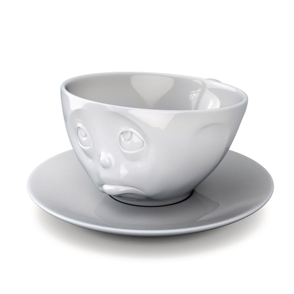 Coffee Cup - White Porcelain 'Oh Please' by Tassen