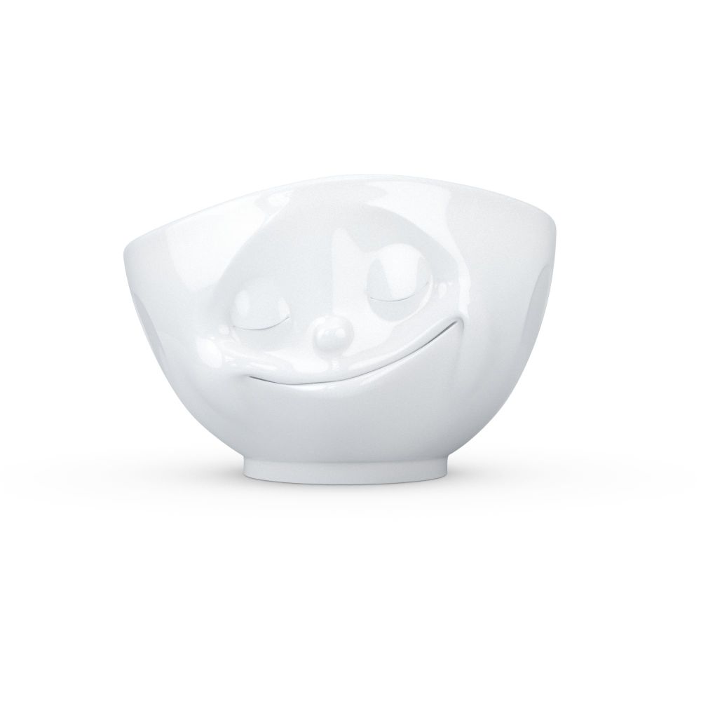 White Porcelain Bowl 1000ml 'Happy' design - NEW SIZE