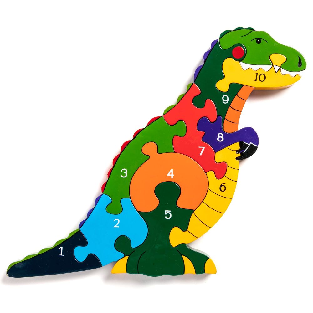 Wooden Jigsaw - Number T-Rex