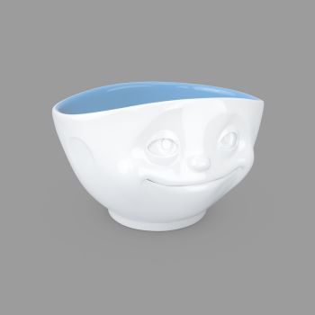 500ml Porcelain Bowl with a 'dreamy' expression and 'ocean' colour inside