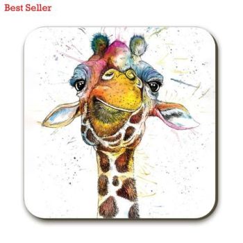 Splatter Rainbow Giraffe Coaster