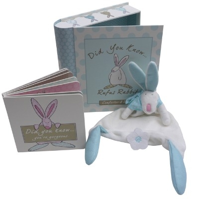 Rufus Rabbit - Boy's Comforter and and Book Gift Set