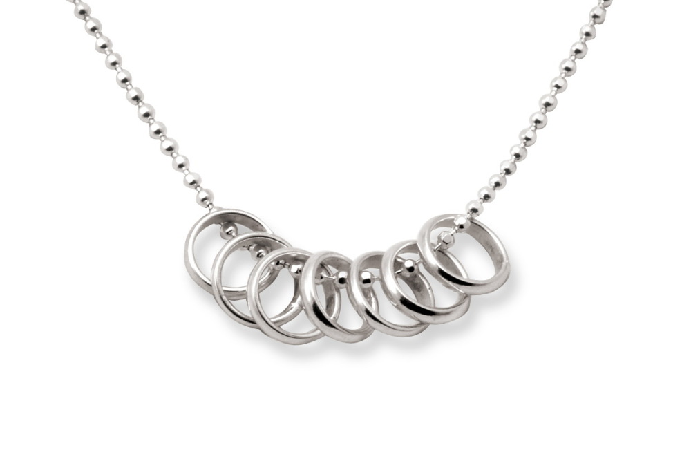 Tales from the Earth - Silver Luck Seven Rings Necklace