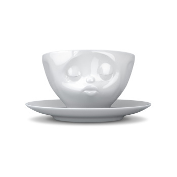 Coffee Cup - White Porcelain 'Kissing' by Tassen
