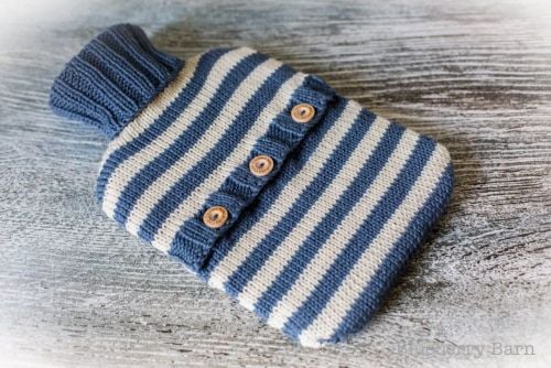 Stripes Hot Water Bottle Cover - Knitting Pattern