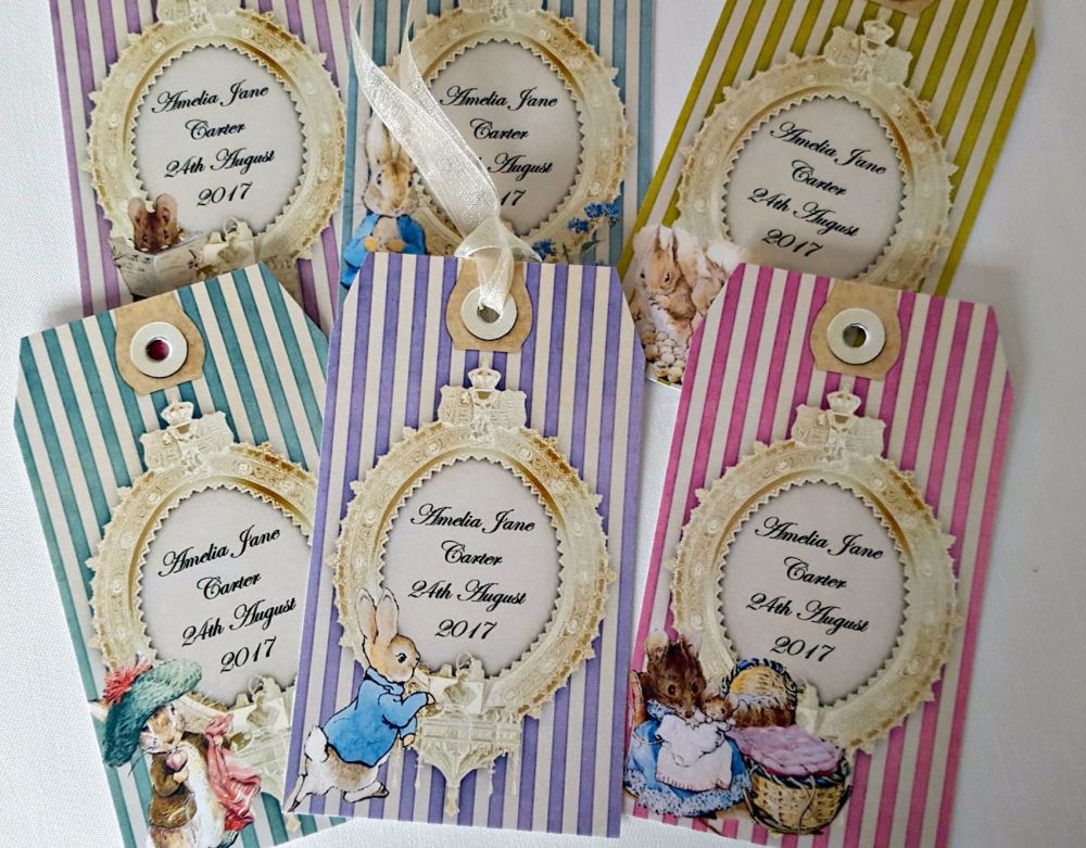 Set of 6 Hang Tags~Cottage Chic Kindness Seeds ~Gift Tags~Scrapbooks~Cards~#268R 