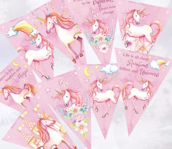 Fairy-Tale Unicorn Bunting/Banner for Any Occasion - 3m