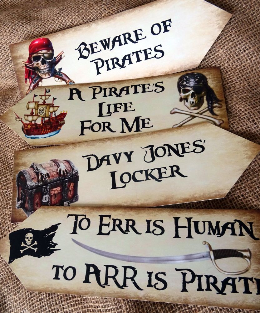 Set of 4 Pirate Large Party Decoration Arrows