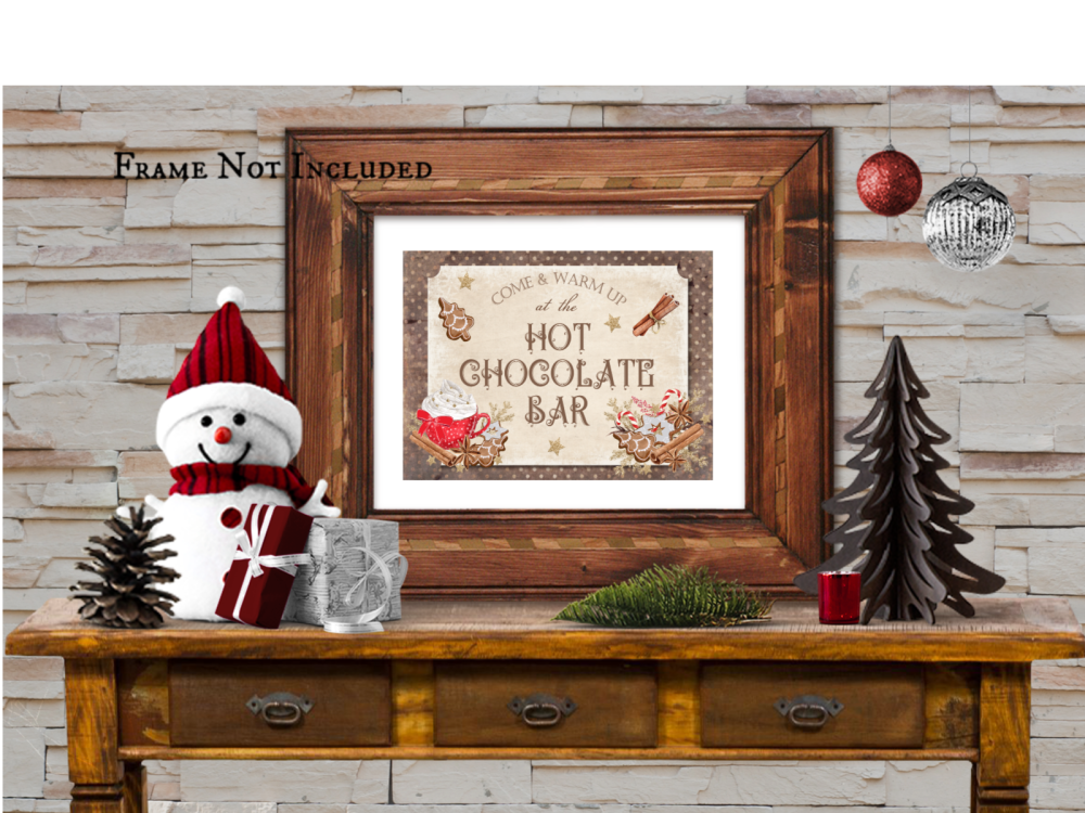 Christmas Hot Chocolate Bar Wall Art A4 Sign